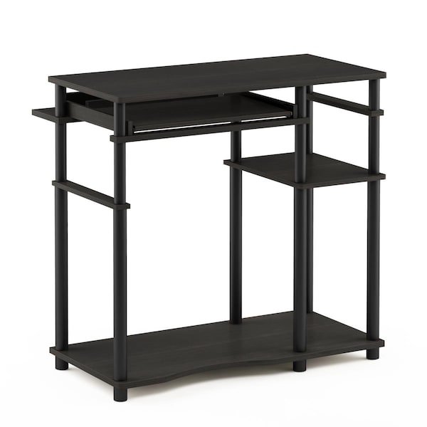 Furinno 17097EX-BK Abbott Computer Desk with Bookshelf, Espresso & Black - 17097EX/BK