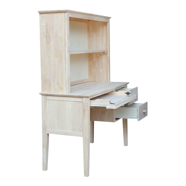 International Concepts Brooklyn Desk with Hutch 21 in D X 60 in H, 46 in W X Wood, Unfinished - K-OF66-65H