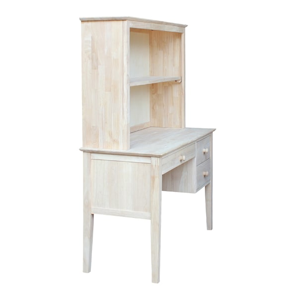 International Concepts Brooklyn Desk with Hutch 21 in D X 60 in H, 46 in W X Wood, Unfinished - K-OF66-65H