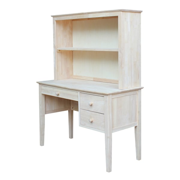 International Concepts Brooklyn Desk with Hutch 21 in D X 60 in H, 46 in W X Wood, Unfinished - K-OF66-65H