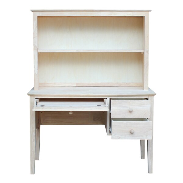 International Concepts Brooklyn Desk with Hutch 21 in D X 60 in H, 46 in W X Wood, Unfinished - K-OF66-65H