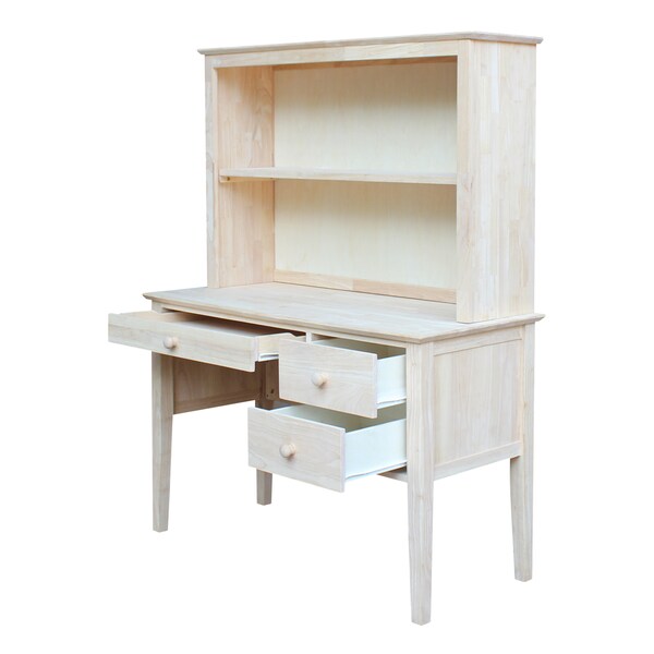 International Concepts Brooklyn Desk with Hutch 21 in D X 60 in H, 46 in W X Wood, Unfinished - K-OF66-65H