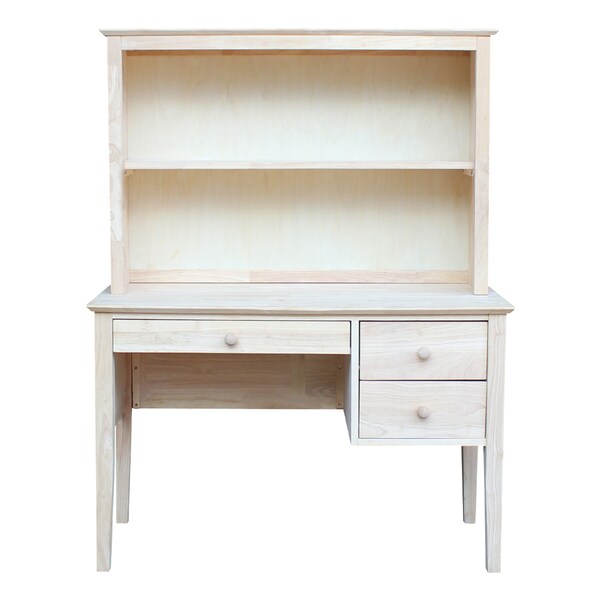 International Concepts Brooklyn Desk with Hutch 21 in D X 60 in H, 46 in W X Wood, Unfinished - K-OF66-65H
