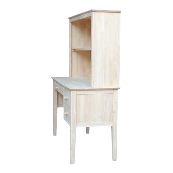 International Concepts Brooklyn Desk with Hutch 21 in D X 60 in H, 46 in W X Wood, Unfinished - K-OF66-65H