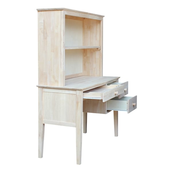International Concepts Brooklyn Desk with Hutch 21 in D X 60 in H, 46 in W X Wood, Unfinished - K-OF66-65H