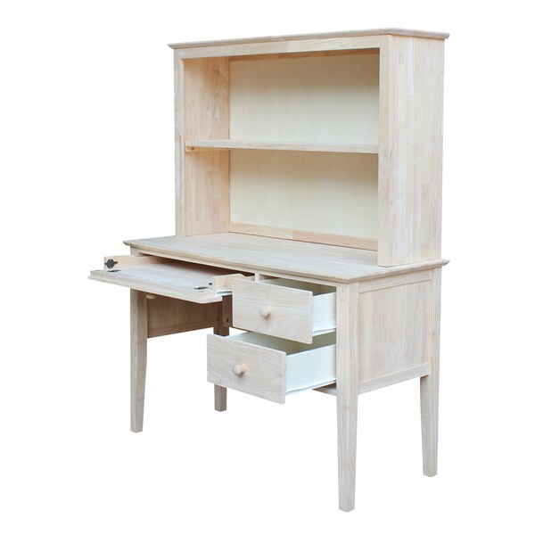 International Concepts Brooklyn Desk with Hutch 21 in D X 60 in H, 46 in W X Wood, Unfinished - K-OF66-65H