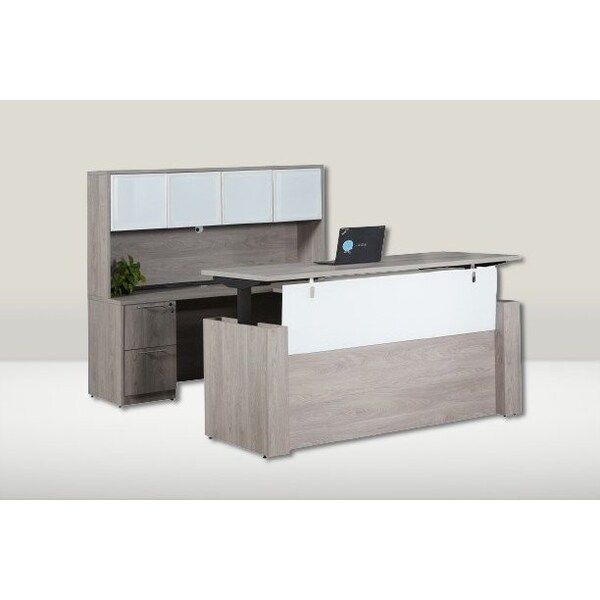 We'Re It Desk Set, 108 H, 108 W X Laminate, Gray - UP400UFG48FF148