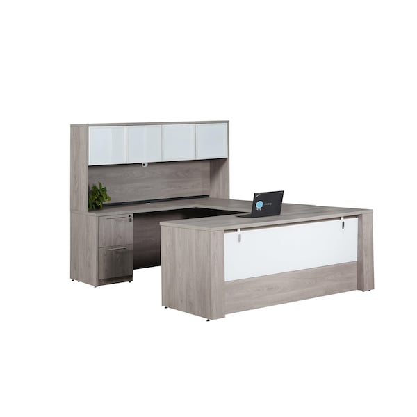 We'Re It Desk Set, 108 H, 108 W X Laminate, Gray - UP400UFG48FF148