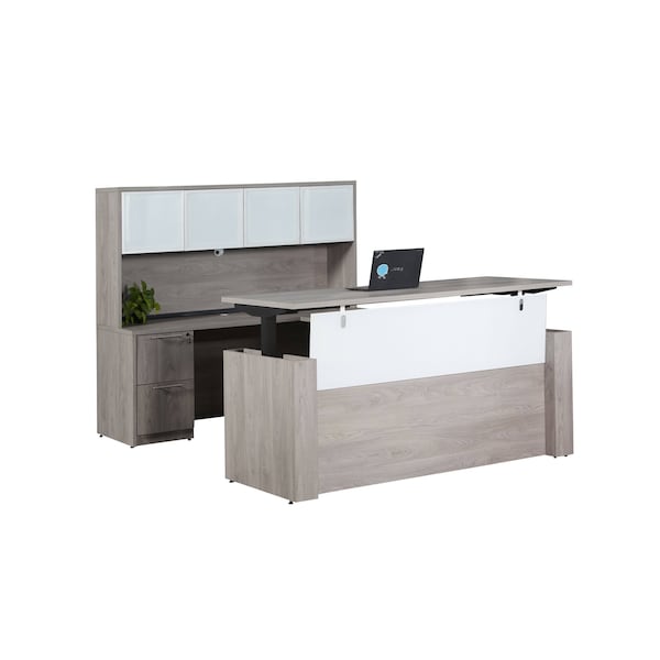 We'Re It Desk Set, 108 H, 108 W X Laminate, Gray - UP400UFG48FF148