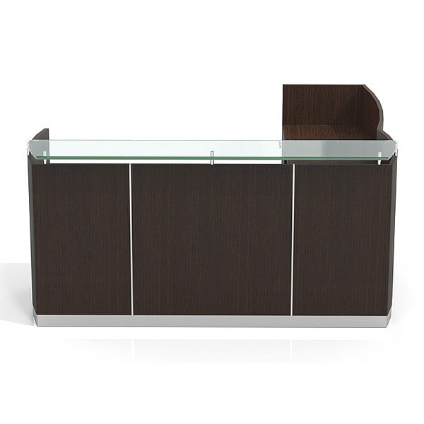 Mayline Reception Desk Medina Reception Station w/Return, Mocha, 85-1/4" D X 42-3/4" H, 87-1/4" W X - MNRSLBFLDC