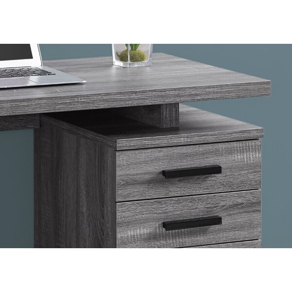 Monarch Specialties Computer Desk, Home Office, Laptop, Left, Right Set-up, Storage Drawers, 48"L, Work, Laminate, Grey - I 7295