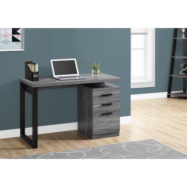 Monarch Specialties Computer Desk, Home Office, Laptop, Left, Right Set-up, Storage Drawers, 48"L, Work, Laminate, Grey - I 7295