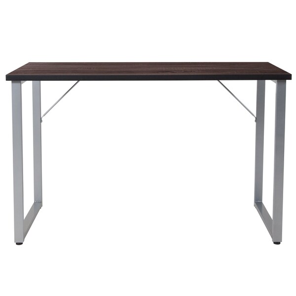 Flash Furniture Writing Desk Desk, Silver Metal Frame, Black, 23-1/2" D X 29-1/4" H, 47-1/4" W X Black - NAN-JN-21721-GG
