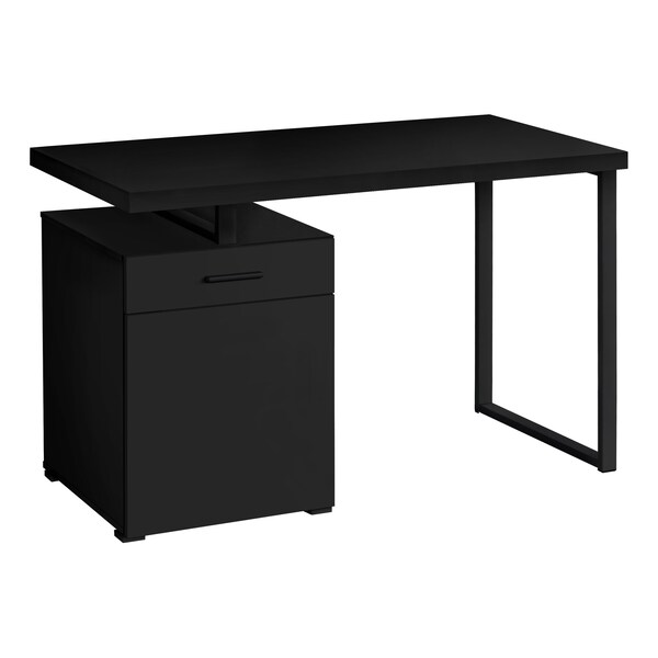 Monarch Specialties Computer Desk, Home Office, Laptop, Left, Right Set-up, Storage Drawers, 48"L, Work, Metal, Black - I 7761