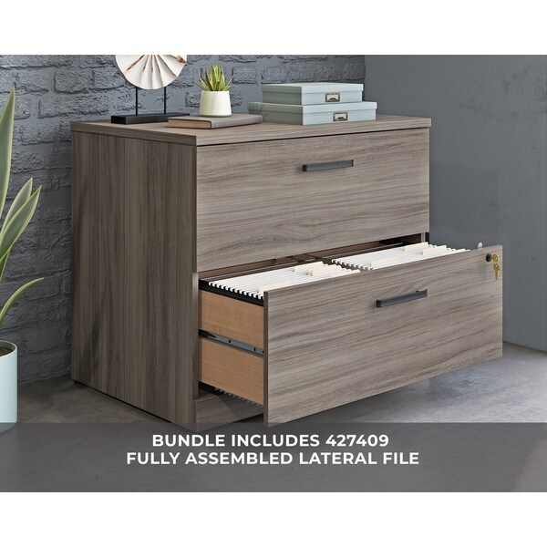 Officeworks By Sauder 22.992 in D X 29.291 in H, 105.984 in W X Engineered wood - 431504