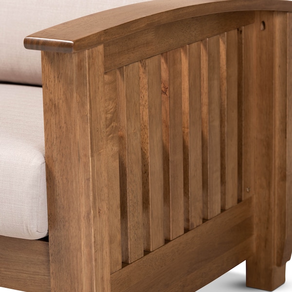 Baxton Studio Charlotte Taupe Upholstered Walnut Finished Wood 3-PC Living Room Set - 162-9797-9798-9799