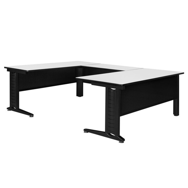 Regency Fusion U-Desk Shells, 96 D X 29 H, 72 W X Wood, Metal, White - MUDS723042WH