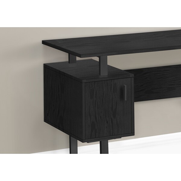 Monarch Specialties Computer Desk, Home Office, Laptop, Storage, 48in.L, Work, Black Laminate, Black Metal, Contemporary - I 7606
