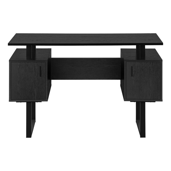Monarch Specialties Computer Desk, Home Office, Laptop, Storage, 48in.L, Work, Black Laminate, Black Metal, Contemporary - I 7606
