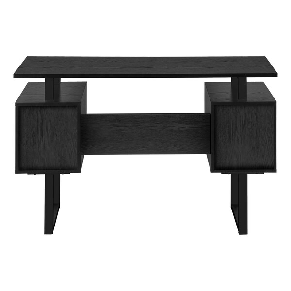 Monarch Specialties Computer Desk, Home Office, Laptop, Storage, 48in.L, Work, Black Laminate, Black Metal, Contemporary - I 7606