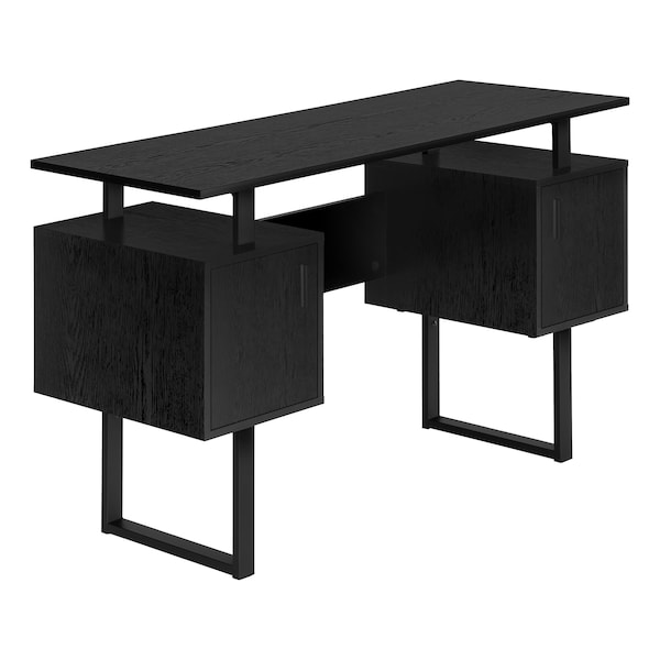Monarch Specialties Computer Desk, Home Office, Laptop, Storage, 48in.L, Work, Black Laminate, Black Metal, Contemporary - I 7606