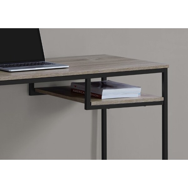 Monarch Specialties Computer Desk, Home Office, Laptop, 48"L, Work, Metal, Laminate, Brown, Black, Contemporary, Modern - I 7370