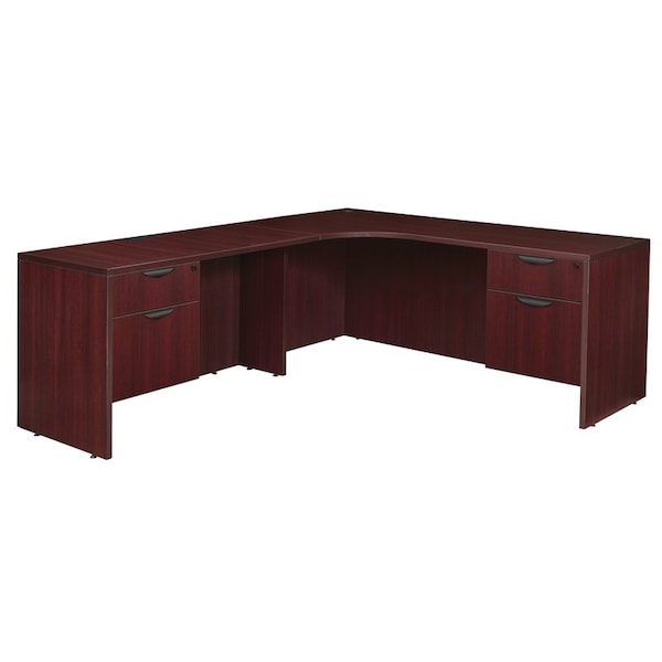 Legacy Corner Desk Dbl Ped Left Corner Credenza, Legacy71", 72" D X 29" H, 71" W X Melamine Laminate - LLDCL712447MH