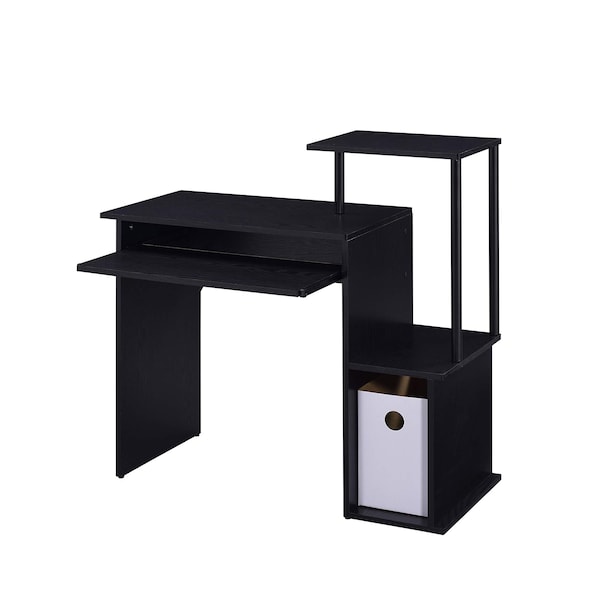 Acme Wooden Rectangle Top Computer Desk with Keyboard Tray in Black - ER-066BK