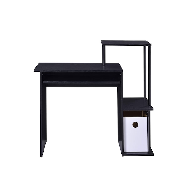 Acme Wooden Rectangle Top Computer Desk with Keyboard Tray in Black - ER-066BK