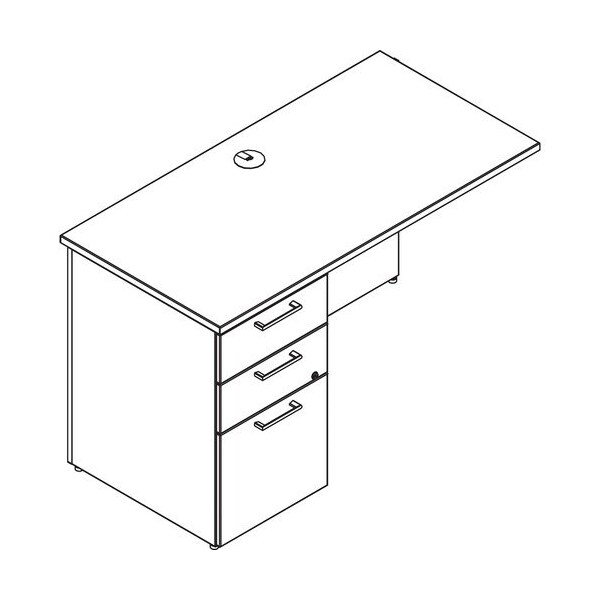 Groupe Lacasse Return, Right, Rd Handle, 48inx24inx29in, Cherry/Snow - LAS31NFR48FY