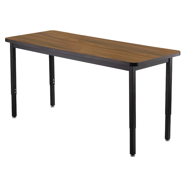 National Public Seating Adjustable Desk Height Adjust Utility Table, 39" x 72"H, L, Steel - HDT3-3072HWT