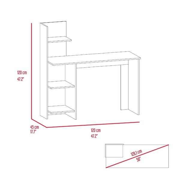 Tuhome 17.7 in. D X 47.2 in. H, 47.2 in. W X Laminate, Light Gray/White - EDB5560
