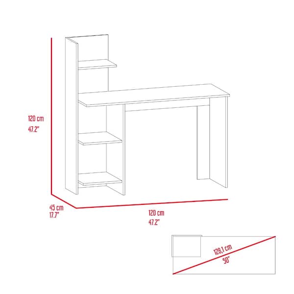 Tuhome 17.7 in. D X 47.2 in. H, 47.2 in. W X Laminate, Light Gray/White - EDB5560