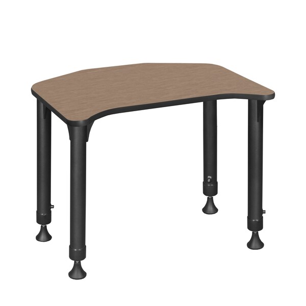 Regency Ferris Adjustable Height Student Activity Desk, 26 in W X Wood, Metal, Noble Oak - FSD2624NO