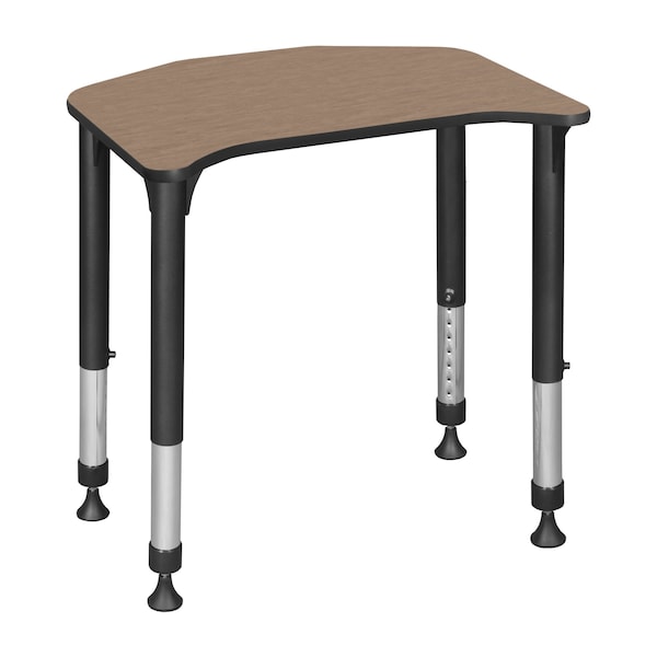 Regency Ferris Adjustable Height Student Activity Desk, 26 in W X Wood, Metal, Noble Oak - FSD2624NO