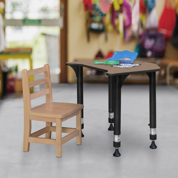 Regency Ferris Adjustable Height Student Activity Desk, 26 in W X Wood, Metal, Noble Oak - FSD2624NO