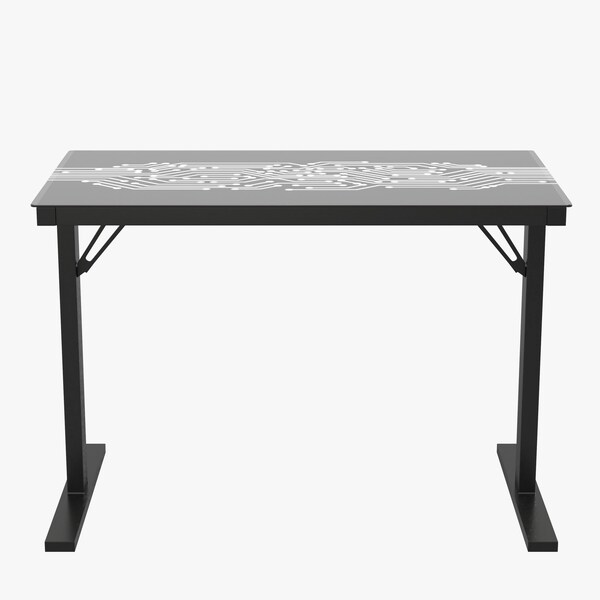 Flash Furniture 30.25 H, 43.25 W X Glass, Medium Density Fiberboard, Steel, Black - NAN-JNGT-2842-GG