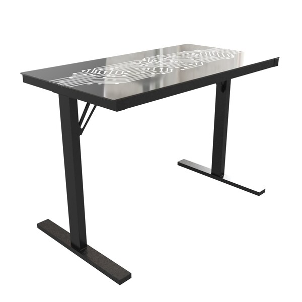 Flash Furniture 30.25 H, 43.25 W X Glass, Medium Density Fiberboard, Steel, Black - NAN-JNGT-2842-GG