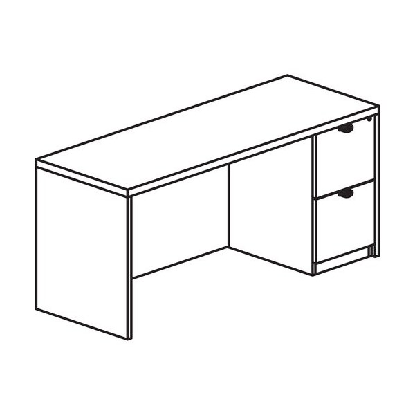 Lorell Right-pedestal Credenza, File/File, 72inx24inx29in, Gray Elm - LLRPC2472RGE