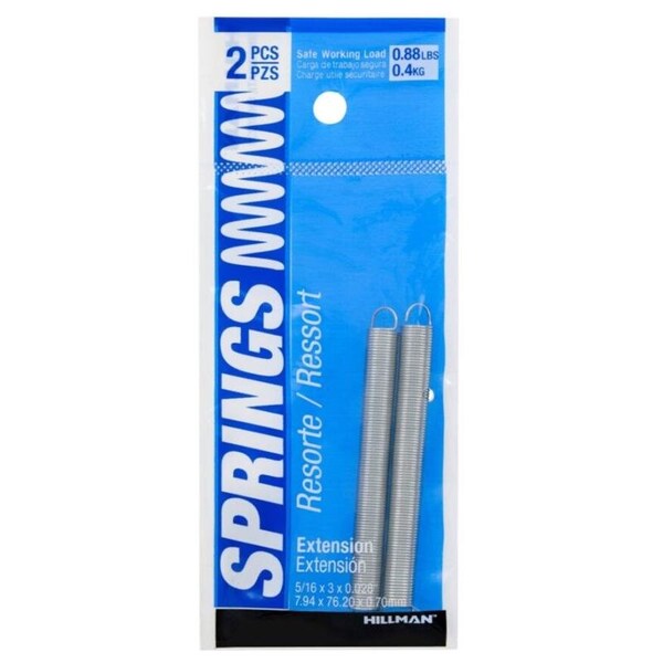 Hillman 3 in. L X 5/16 in. D Extension Spring, 2PK - 543003