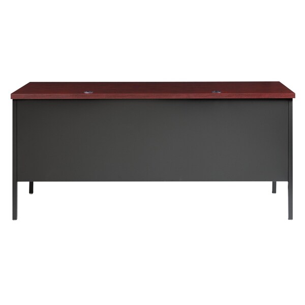 Hirsh Left-Hand Single Pedestal File Office Desk W/ Center Drawer, 30 in D X 29.5 in H, 66 in W X - 20099
