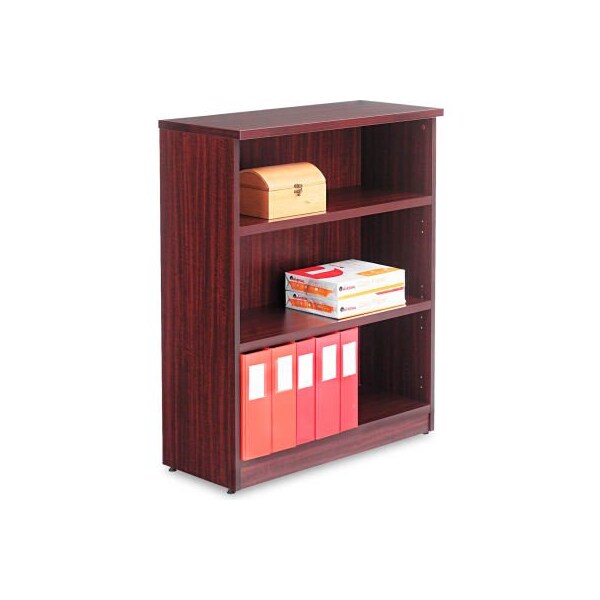 Alera Alera Bookcase with 3 Shelves - 31-3/4"W x 14"D x 39-3/8"H - Mahogany - Valencia Series - ALEVA634432MY