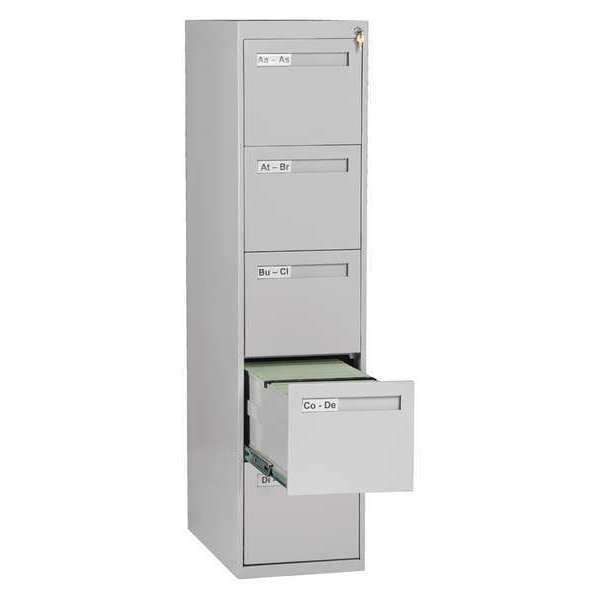 Tennsco 14-15/16" W 5 Drawer Light Gray, Letter - V285-MFLGY