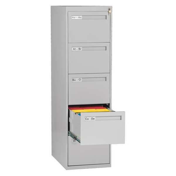 Tennsco 17-15/16" W 5 Drawer Light Gray, Legal - V285C-MFLGY