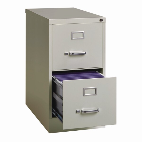 Alera Two-Drawer Economy Vertical File, 2 Letter-Size File Drawers, Light Gray, 15 in.x25 in.x28.38 in. - 26135