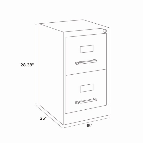 Alera Two-Drawer Economy Vertical File, 2 Letter-Size File Drawers, Light Gray, 15 in.x25 in.x28.38 in. - 26135