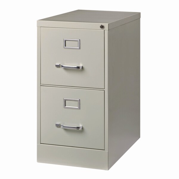 Alera Two-Drawer Economy Vertical File, 2 Letter-Size File Drawers, Light Gray, 15 in.x25 in.x28.38 in. - 26135