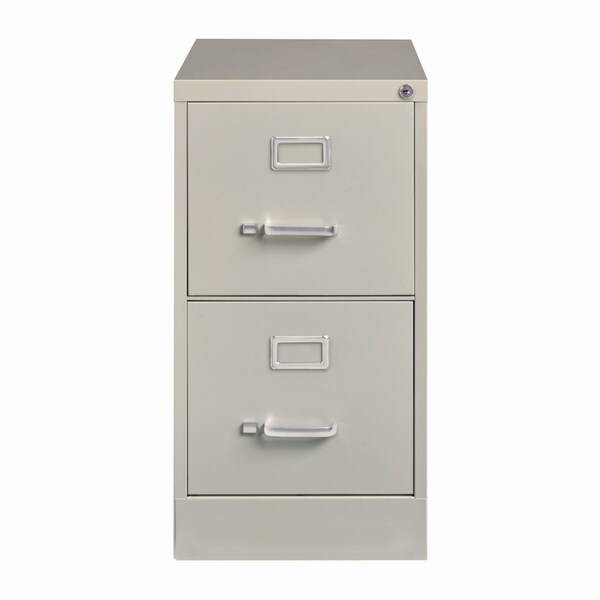 Alera Two-Drawer Economy Vertical File, 2 Letter-Size File Drawers, Light Gray, 15 in.x25 in.x28.38 in. - 26135