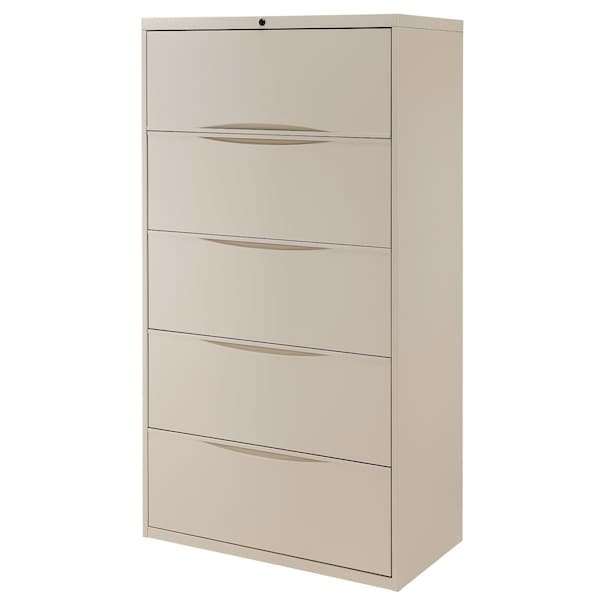 Global Industrial 36W Premium Lateral File Cabinet, 5 Drawer, Putty - 252471PY