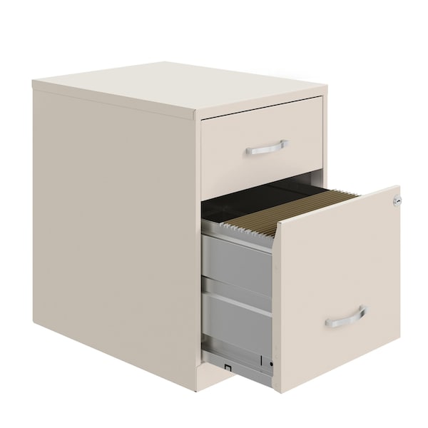 Space Solutions 14.25 in W 2 Drawer Vertical File Cabinet W/ Accessory Drawer, Stone - 26153